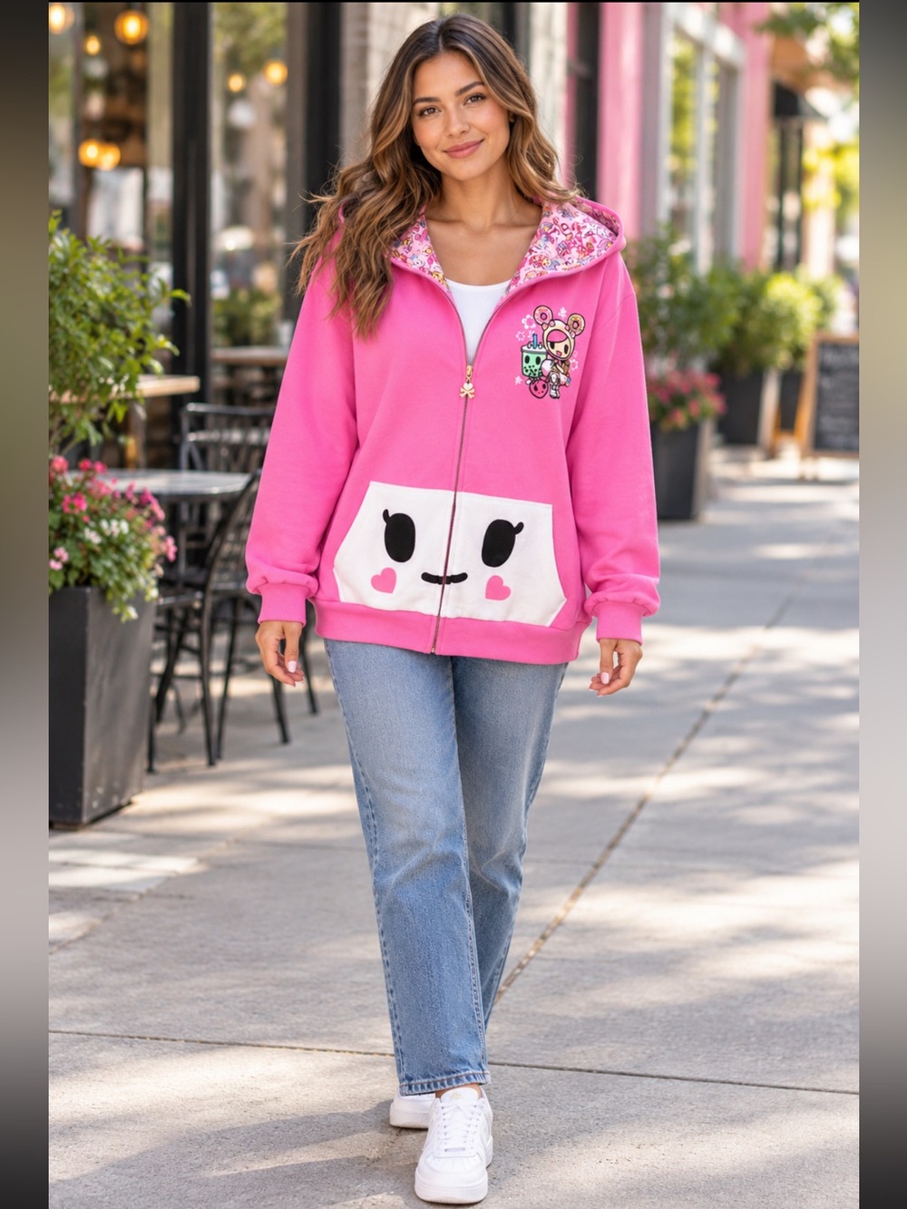 Tokidoki Pink Comic-Con 2018 Exclusive Donutella Limited Edition Zip Hoodie XL